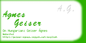 agnes geiser business card